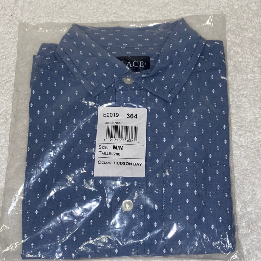 NWT the children’s place Hudson Bay long sleeve button down shirt medium 7/8